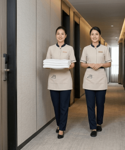 Đồng phục buồng phòng AT-KS-02 – Be nhạt