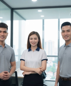Polo văn phòng AT-PL-03 – Xám ghi