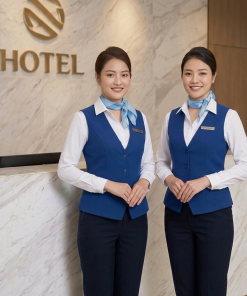 Vest lễ tân AT-04 – Xanh nhận diện