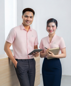 Sơ mi tay ngắn AT-SMTN-05 – Hồng pastel