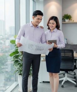 Sơ mi tay dài AT-SMTD-05 – Tím nhạt