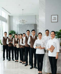 Đồng phục phục vụ nhà hàng AT-PVNH-01 – Nâu cafe